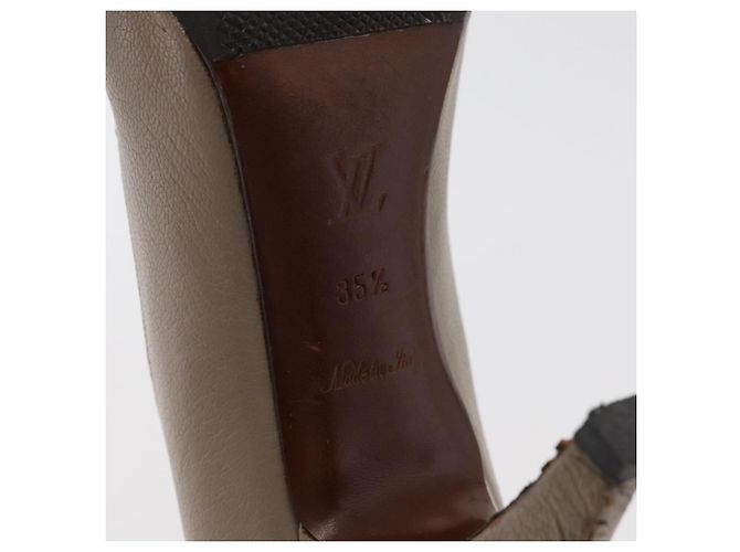 LOUIS VUITTON Absatzschuhe aus Leder 35 1/2 Beige LV Auth 174620A - Ansicht 11