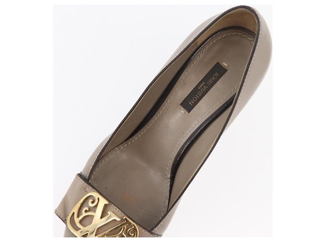 LOUIS VUITTON Absatzschuhe aus Leder 35 1/2 Beige LV Auth 174620A - Ansicht 14
