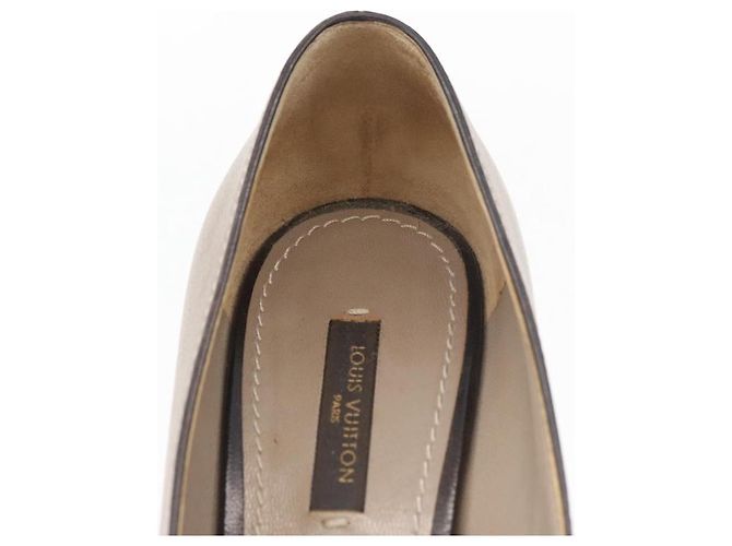 LOUIS VUITTON Absatzschuhe aus Leder 35 1/2 Beige LV Auth 174620A - Ansicht 17