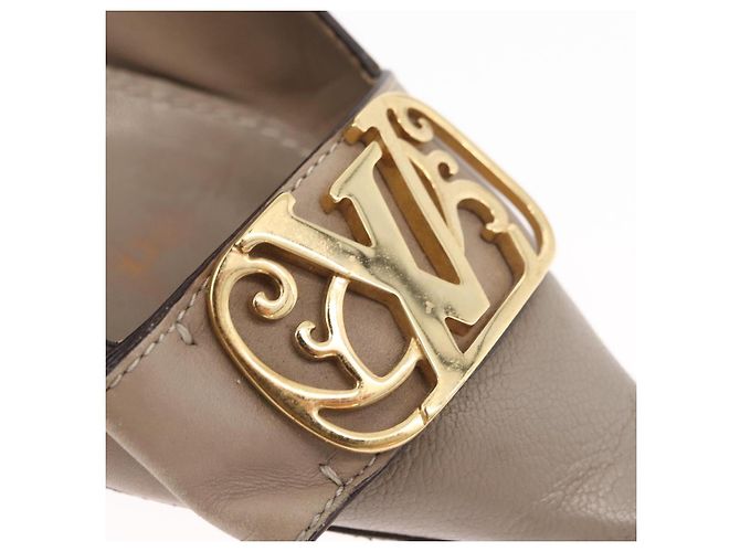 LOUIS VUITTON Absatzschuhe aus Leder 35 1/2 Beige LV Auth 174620A - Ansicht 19