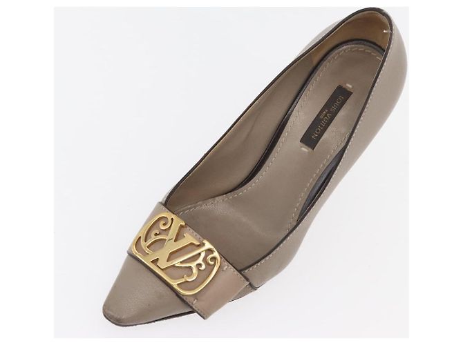 LOUIS VUITTON Absatzschuhe aus Leder 35 1/2 Beige LV Auth 174620A - Ansicht 25
