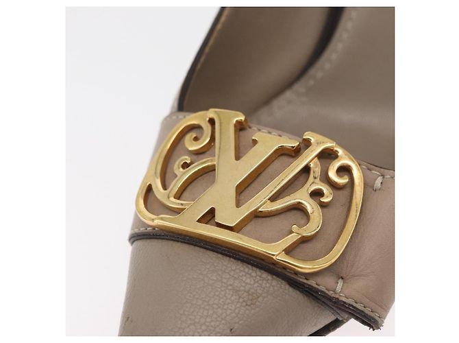 LOUIS VUITTON Absatzschuhe aus Leder 35 1/2 Beige LV Auth 174620A - Ansicht 30