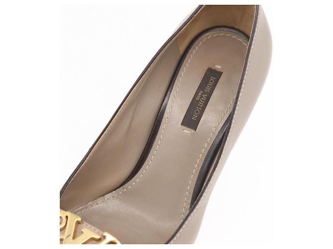 LOUIS VUITTON Absatzschuhe aus Leder 35 1/2 Beige LV Auth 174620A - Ansicht 31