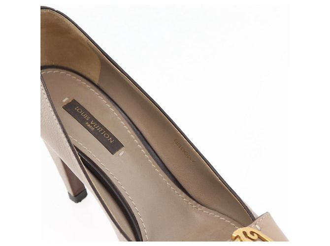 LOUIS VUITTON Absatzschuhe aus Leder 35 1/2 Beige LV Auth 174620A - Ansicht 33