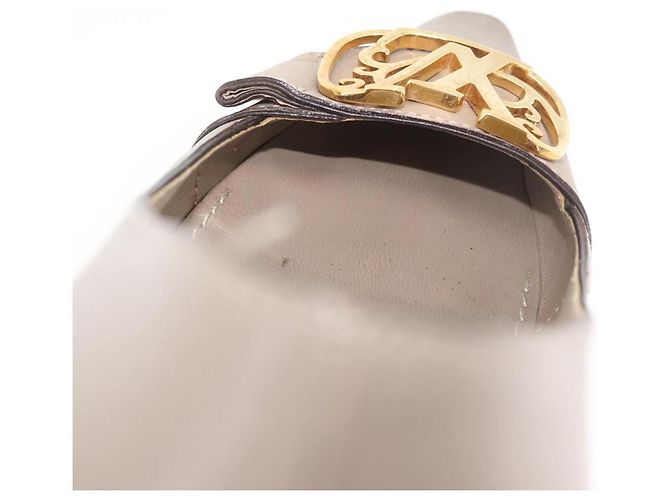 LOUIS VUITTON Absatzschuhe aus Leder 35 1/2 Beige LV Auth 174620A - Ansicht 35