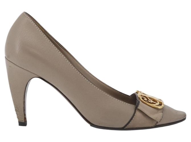 LOUIS VUITTON Absatzschuhe aus Leder 35 1/2 Beige LV Auth 174620A - Ansicht 4