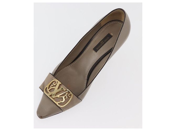 LOUIS VUITTON Absatzschuhe aus Leder 35 1/2 Beige LV Auth 174620A - Ansicht 6