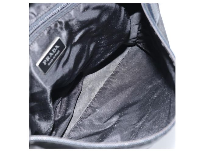 Borsa a Spalla PRADA Nylon Nero Argento Autentica YKZ125 - vista 10