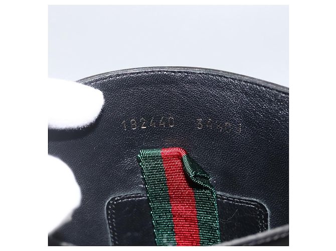 Botas Largas GUCCI Piel de Ternera No Nacida 34 1/2 C Negro Auth 174616A - vista 13