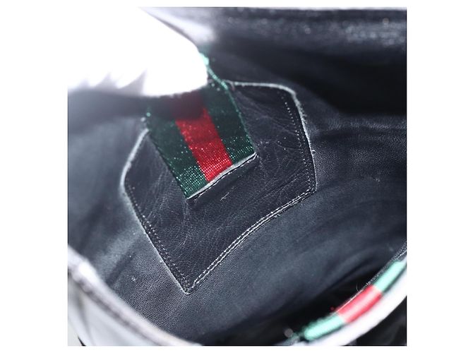 Botas Largas GUCCI Piel de Ternera No Nacida 34 1/2 C Negro Auth 174616A - vista 16