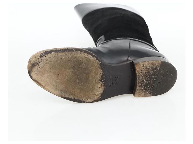 Botas Largas GUCCI Piel de Ternera No Nacida 34 1/2 C Negro Auth 174616A - vista 20