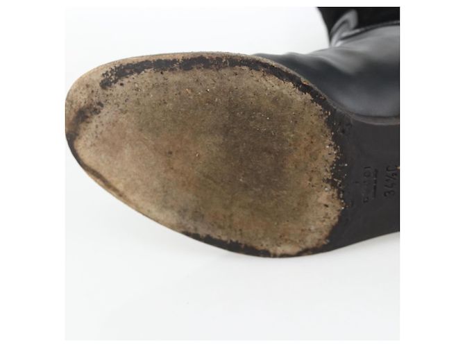 Botas Largas GUCCI Piel de Ternera No Nacida 34 1/2 C Negro Auth 174616A - vista 22