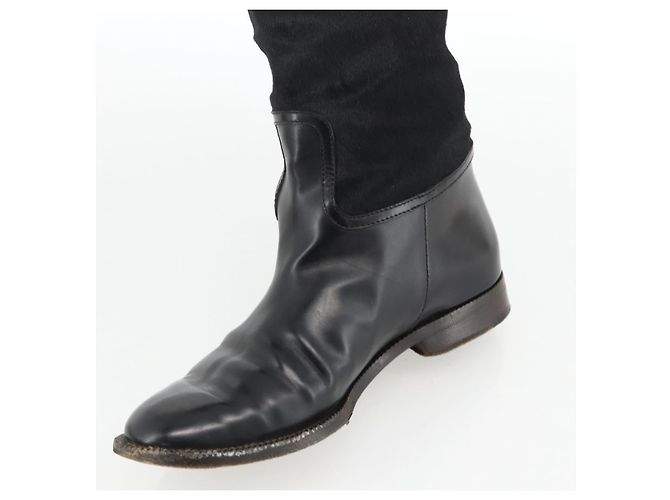 Botas Largas GUCCI Piel de Ternera No Nacida 34 1/2 C Negro Auth 174616A - vista 24