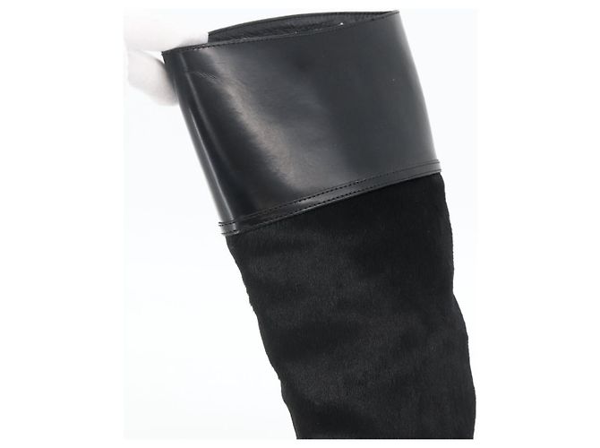 Botas Largas GUCCI Piel de Ternera No Nacida 34 1/2 C Negro Auth 174616A - vista 25