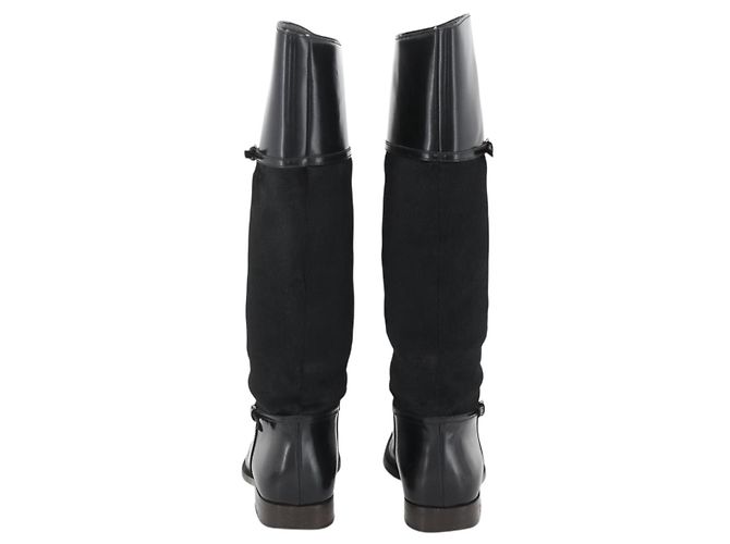 Botas Largas GUCCI Piel de Ternera No Nacida 34 1/2 C Negro Auth 174616A - vista 3