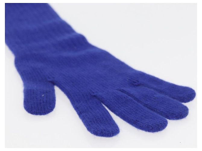 Guanti CHANEL Cashmere Blu CC Auth 174684 - vista 4