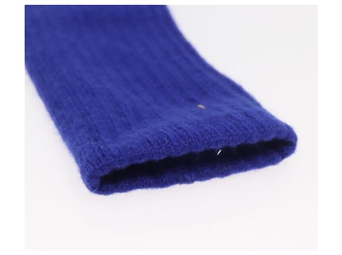 Guanti CHANEL Cashmere Blu CC Auth 174684 - vista 5