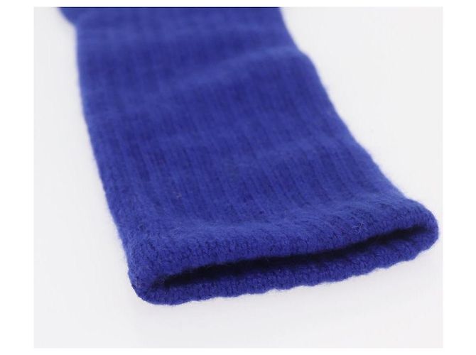Guanti CHANEL Cashmere Blu CC Auth 174684 - vista 9
