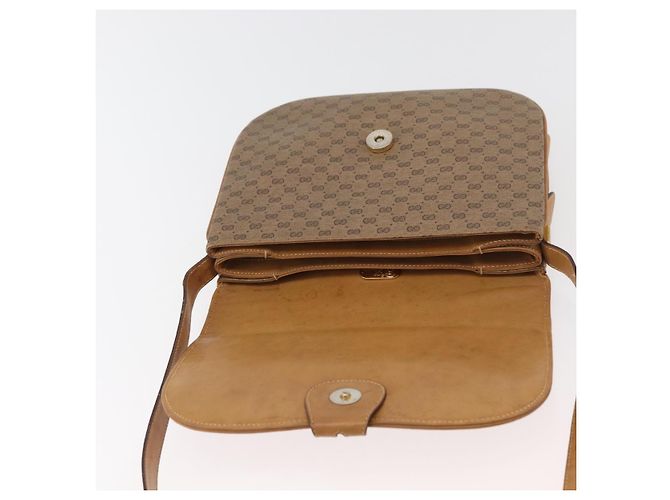 Gucci Borsa a Spalla Micro GG Supreme PVC Beige Oro 001 406 1780 Auth BAZ693 D'oro - vista 10