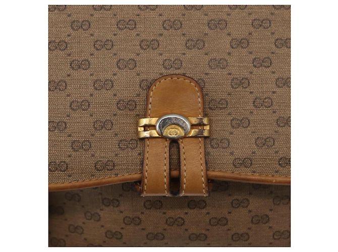 Gucci Borsa a Spalla Micro GG Supreme PVC Beige Oro 001 406 1780 Auth BAZ693 D'oro - vista 17