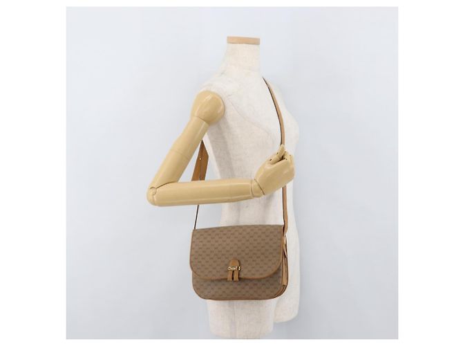 Gucci Borsa a Spalla Micro GG Supreme PVC Beige Oro 001 406 1780 Auth BAZ693 D'oro - vista 27