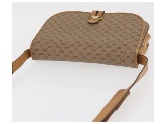 Gucci Borsa a Spalla Micro GG Supreme PVC Beige Oro 001 406 1780 Auth BAZ693 D'oro - vista 6