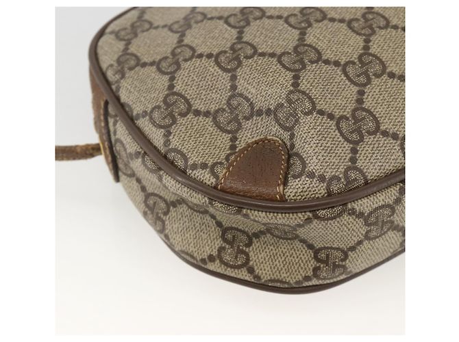 Borsa Sherry Line GG Supreme Web di GUCCI in PVC Beige e Oro 89 02 066 Auth hk3624 D'oro - vista 16