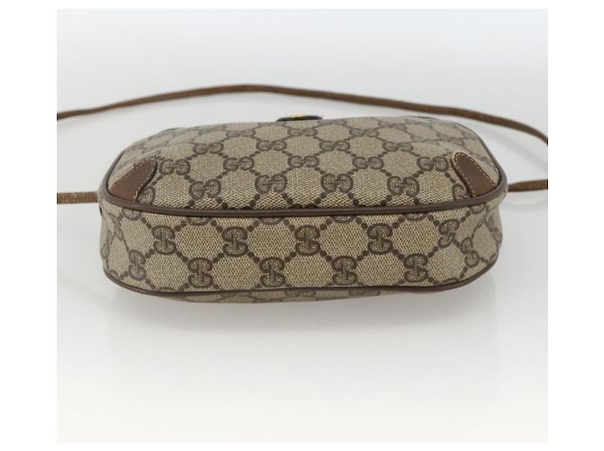 Borsa Sherry Line GG Supreme Web di GUCCI in PVC Beige e Oro 89 02 066 Auth hk3624 D'oro - vista 5