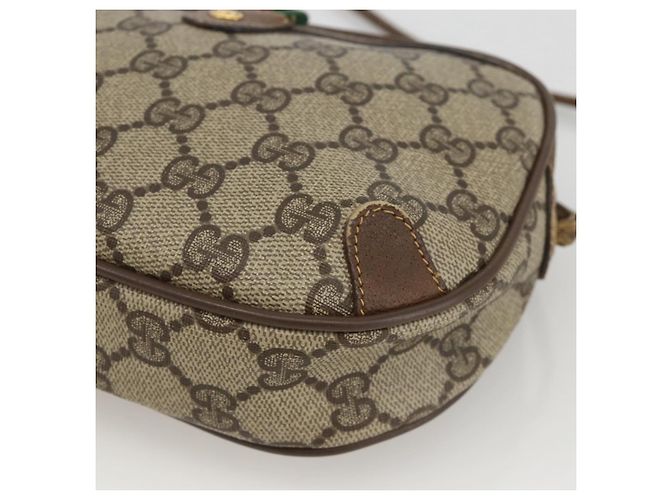 Borsa Sherry Line GG Supreme Web di GUCCI in PVC Beige e Oro 89 02 066 Auth hk3624 D'oro - vista 9