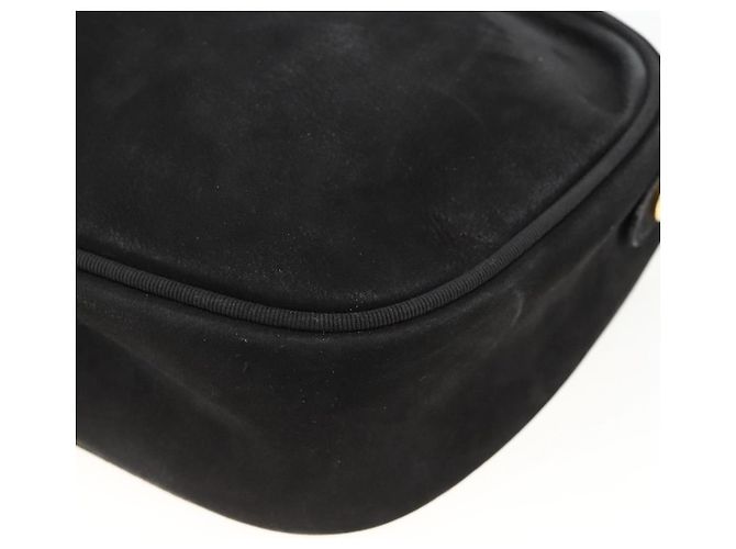 Vala Schultertasche aus Wildleder Schwarz Gold Auth BA11995 von Salvatore Ferragamo Golden - Ansicht 15