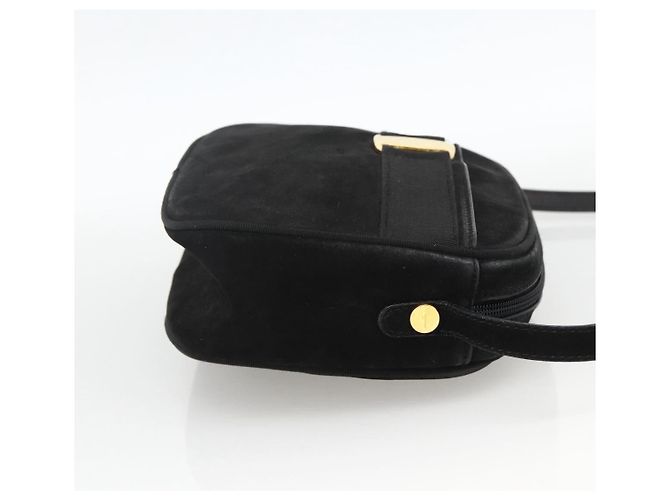 Vala Schultertasche aus Wildleder Schwarz Gold Auth BA11995 von Salvatore Ferragamo Golden - Ansicht 4