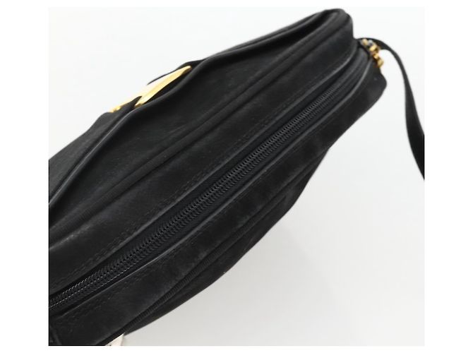 Vala Schultertasche aus Wildleder Schwarz Gold Auth BA11995 von Salvatore Ferragamo Golden - Ansicht 6