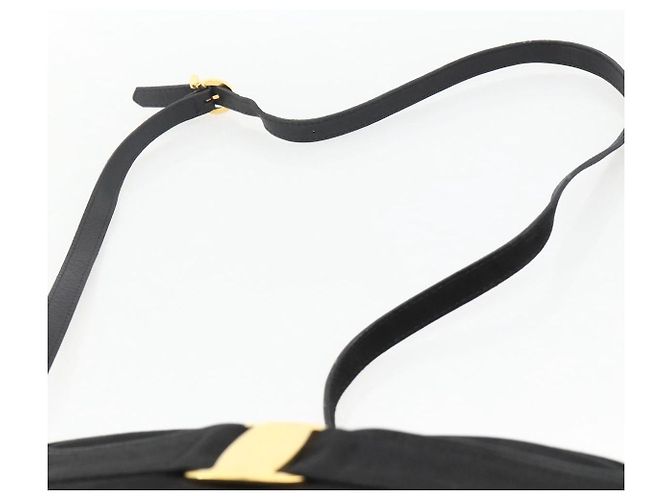 Vala Schultertasche aus Wildleder Schwarz Gold Auth BA11995 von Salvatore Ferragamo Golden - Ansicht 8