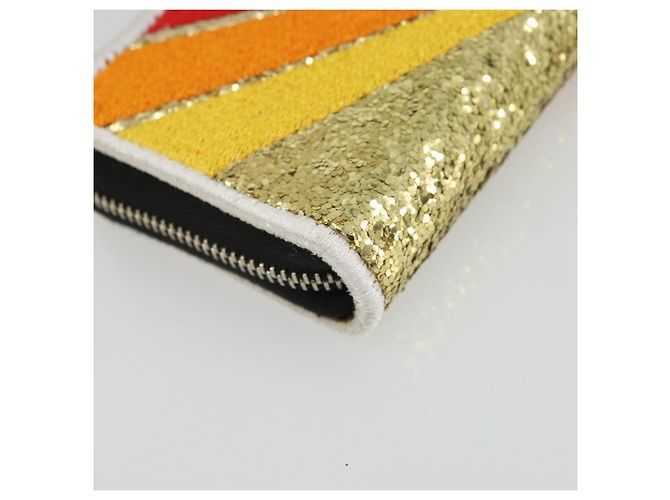 SAINT LAURENT Coin Purse Canvas Multicolor Silver Auth YKZ1018A Silvery Multiple colors - view 16