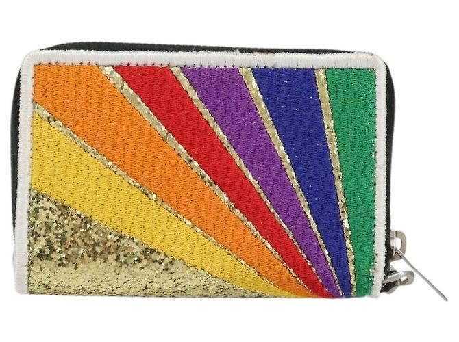 SAINT LAURENT Coin Purse Canvas Multicolor Silver Auth YKZ1018A Silvery Multiple colors - view 2