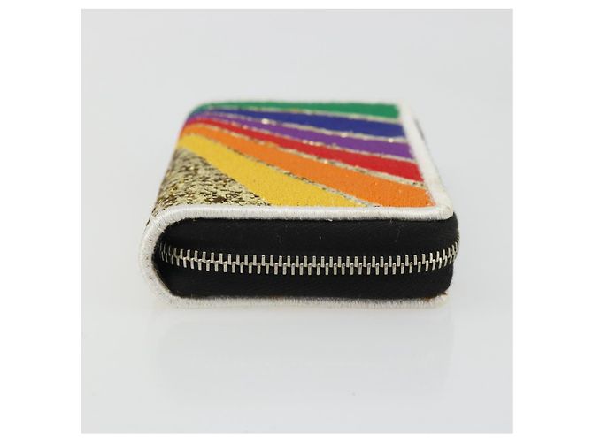 SAINT LAURENT Coin Purse Canvas Multicolor Silver Auth YKZ1018A Silvery Multiple colors - view 3