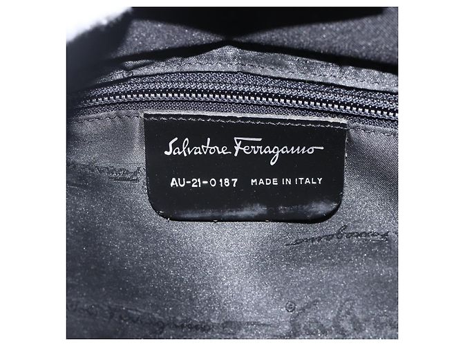 Borsa a mano Salvatore Ferragamo in nylon 2 in 1 nera e argento autentica ka3729A Nero - vista 12