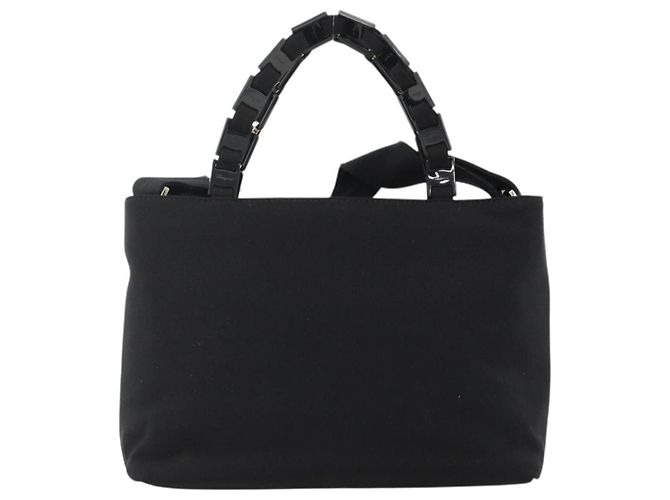 Borsa a mano Salvatore Ferragamo in nylon 2 in 1 nera e argento autentica ka3729A Nero - vista 2