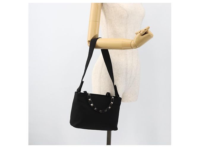 Borsa a mano Salvatore Ferragamo in nylon 2 in 1 nera e argento autentica ka3729A Nero - vista 22