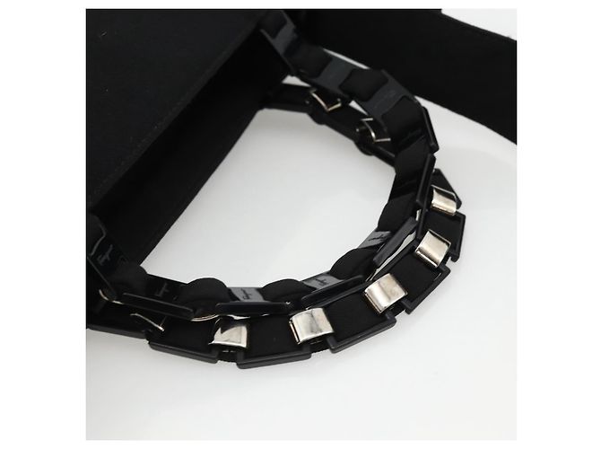 Borsa a mano Salvatore Ferragamo in nylon 2 in 1 nera e argento autentica ka3729A Nero - vista 7