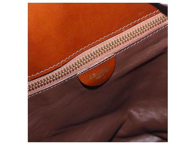 Borsa Tote a Catena CÉLINE Camoscio Marrone Oro Auth YKZ133 D'oro - vista 17