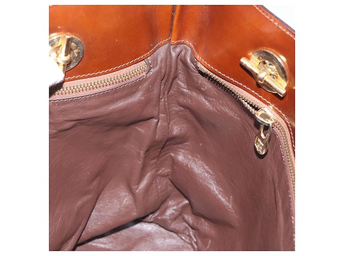 Borsa Tote a Catena CÉLINE Camoscio Marrone Oro Auth YKZ133 D'oro - vista 18