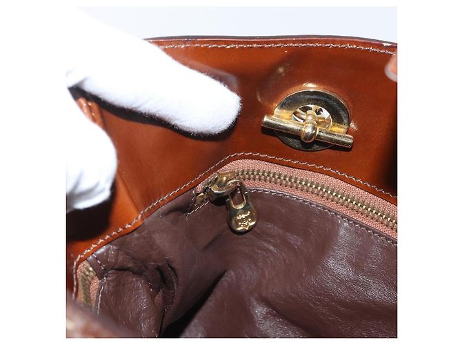 Borsa Tote a Catena CÉLINE Camoscio Marrone Oro Auth YKZ133 D'oro - vista 20