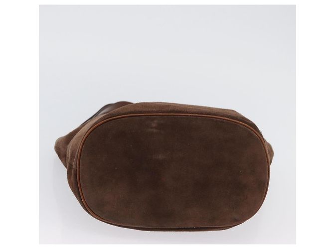 Borsa Tote a Catena CÉLINE Camoscio Marrone Oro Auth YKZ133 D'oro - vista 5