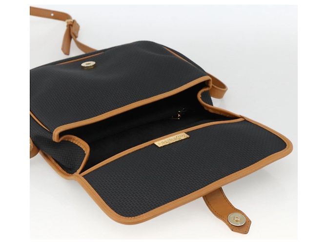 SAINT LAURENT Borsa a Spalla PVC Tela Nera Oro Auth 174423 Nero D'oro - vista 10