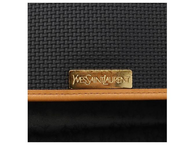 SAINT LAURENT Borsa a Spalla PVC Tela Nera Oro Auth 174423 Nero D'oro - vista 11