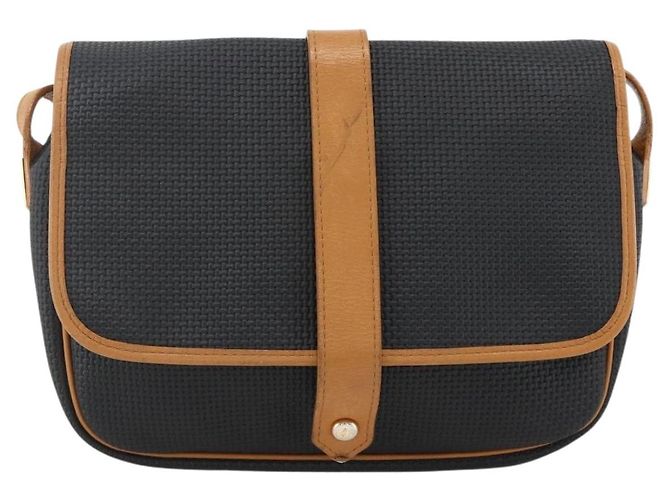 SAINT LAURENT Borsa a Spalla PVC Tela Nera Oro Auth 174423 Nero D'oro - vista 13