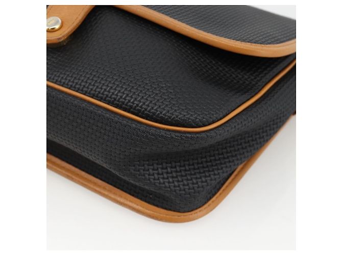 SAINT LAURENT Borsa a Spalla PVC Tela Nera Oro Auth 174423 Nero D'oro - vista 14