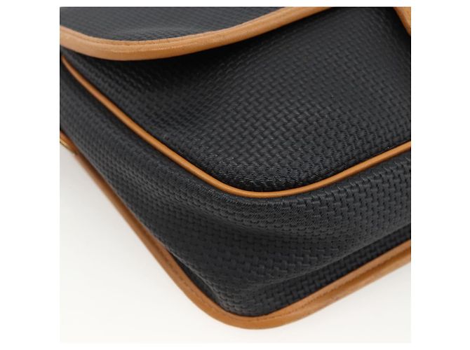 SAINT LAURENT Borsa a Spalla PVC Tela Nera Oro Auth 174423 Nero D'oro - vista 15