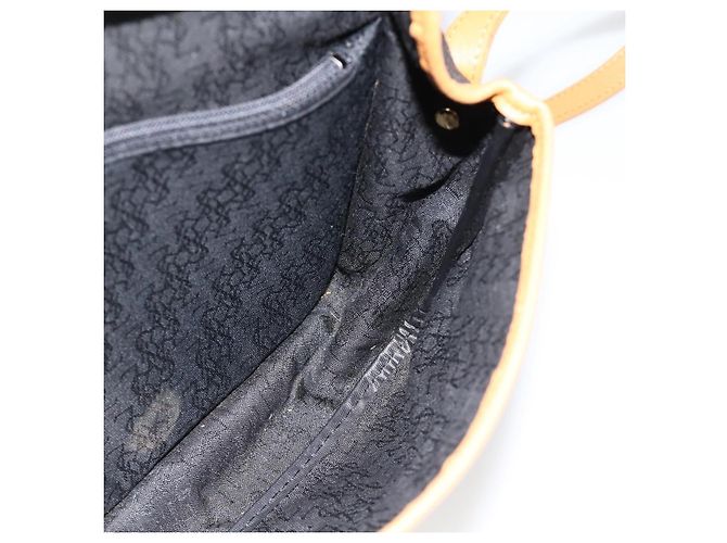 SAINT LAURENT Borsa a Spalla PVC Tela Nera Oro Auth 174423 Nero D'oro - vista 17
